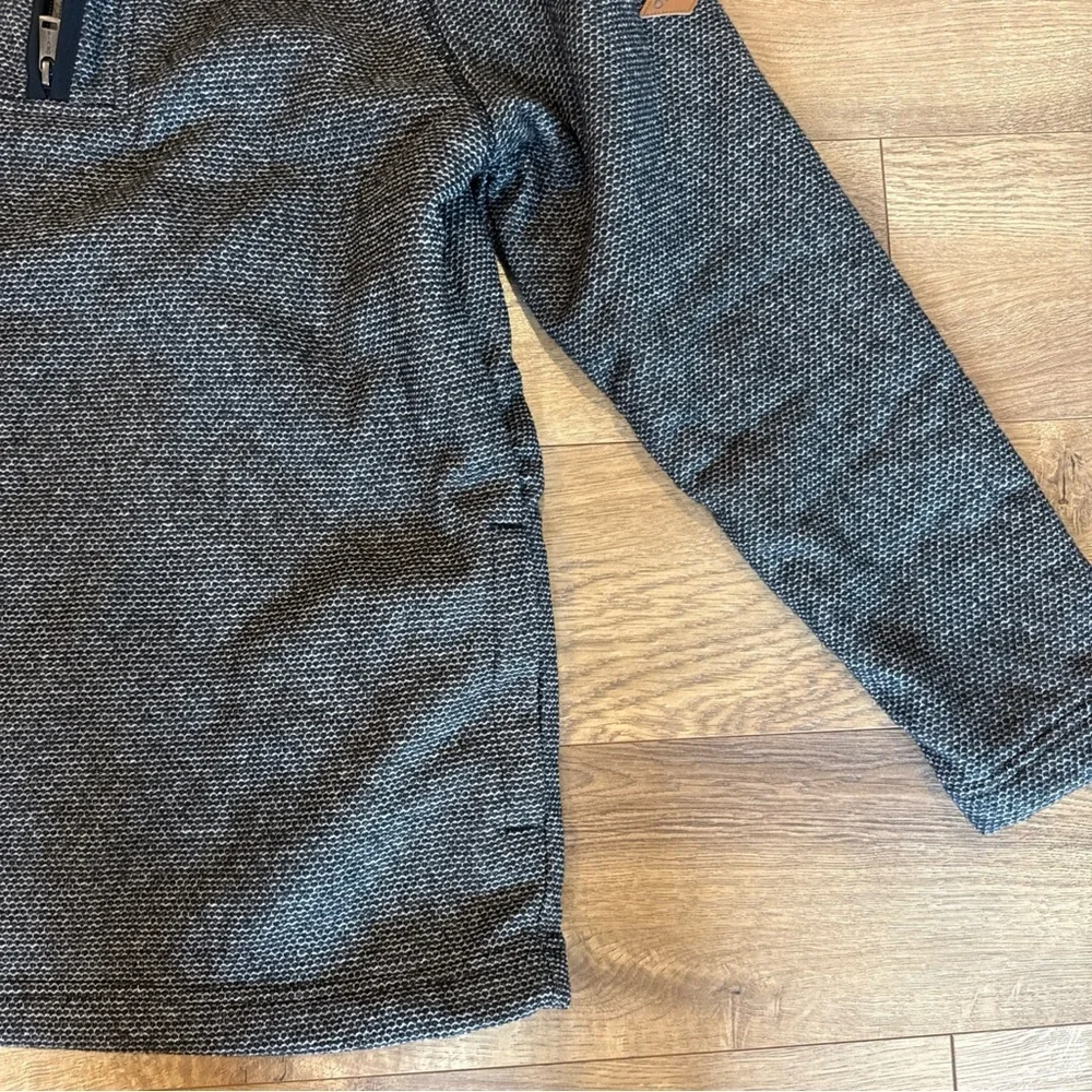Orvis Black Gray Sherpa Lined 1/4 Zip Pullover Men's Small with Pockets - Picture 7 of 9